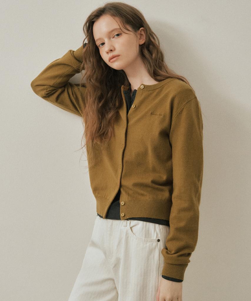 Wednesdayoasisforwomen Cashmere Blend Lettering Knit Cardigan_Olive(Wc25-Kn46)