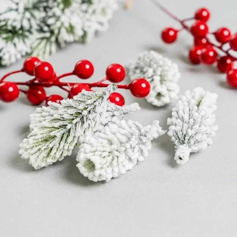 10/20 Pcs Artificial Plants Pine Branches Christmas Tree Accessories DIY New Year Party Decorations Xmas Ornaments Kids Gift