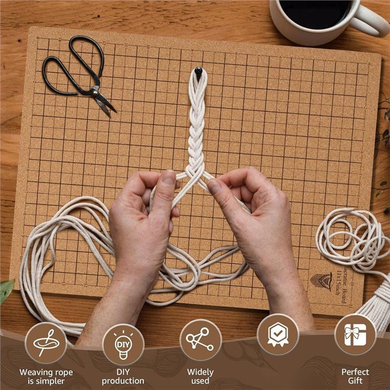 12X16 Inch Double Side Macrame Project Board With Metal Adjustable Holder, Macrame Board For Knotting Braiding Cording