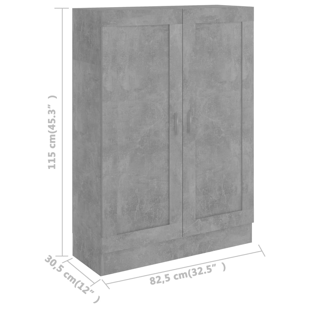 Bookshelf Concrete Grey 82.5 x 30.5 x 115 cm Engineered Wood