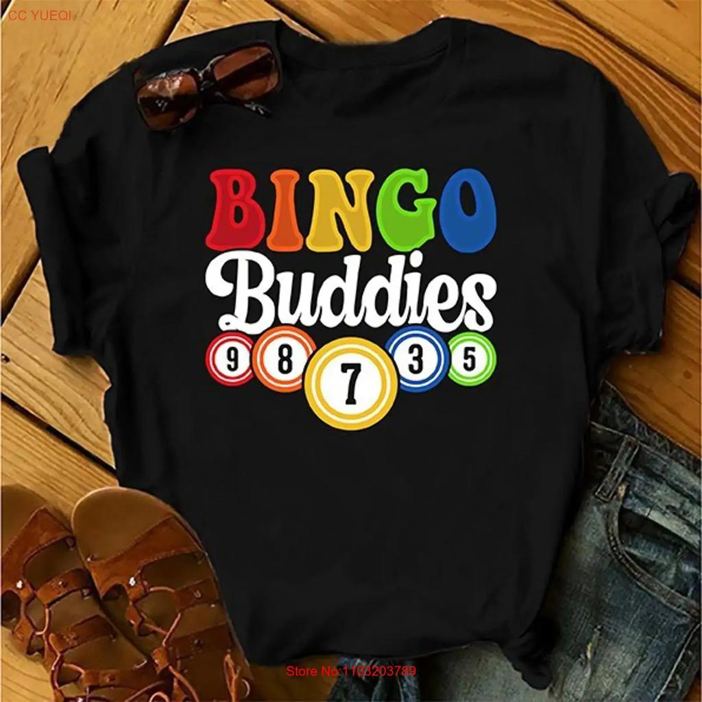 Bingo Buddies T Shirt For Idea Funny Game Night Matching Friend Top Dad Vintage Streetwear Casual Stretched