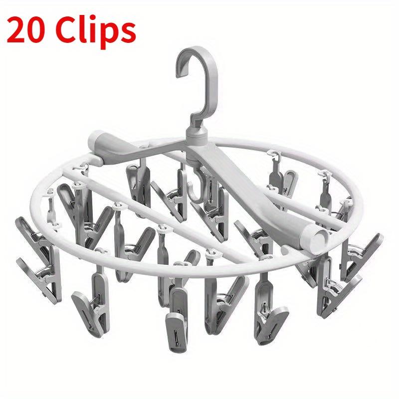 Folding Clothes Dryer Hanger Clothes Socks Drying Rack Home Gadgets Clothes Pegs Multifunctional with Plastic Multi Clip