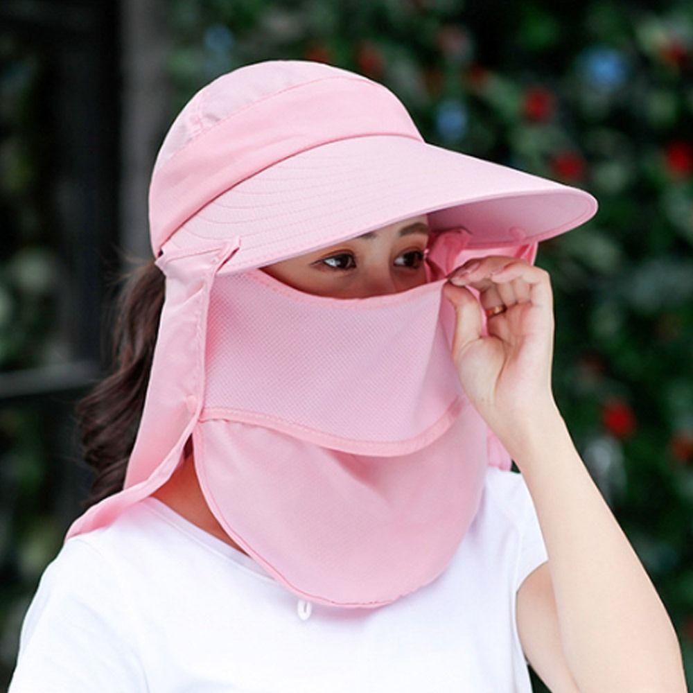Women Breathable Detachable UV Protection Beach Cap Shade Hat Sunshade Sun Hat Fisherman Cap