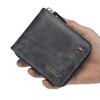 Men'S Wallet Short  New Vintage Casual Trifold Zipper Bag Youth Student Buckle Waist Chain Zero Wallet For Dad'S Birthday Gift