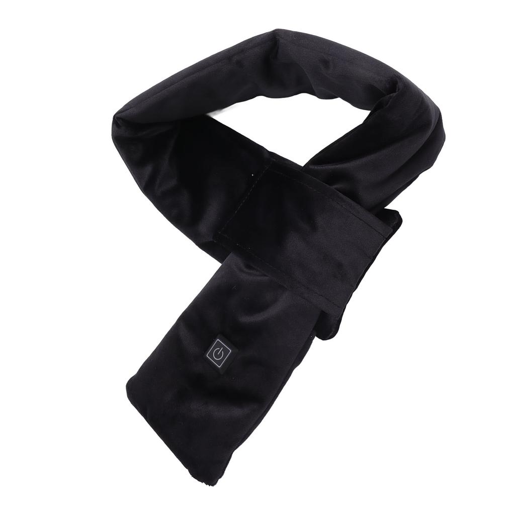 Heated Scarf USB Smart 3 Gears 25℃ to 45℃ Cotton Carbon Fiber Electric Neck Warmer for Winter Riding Black