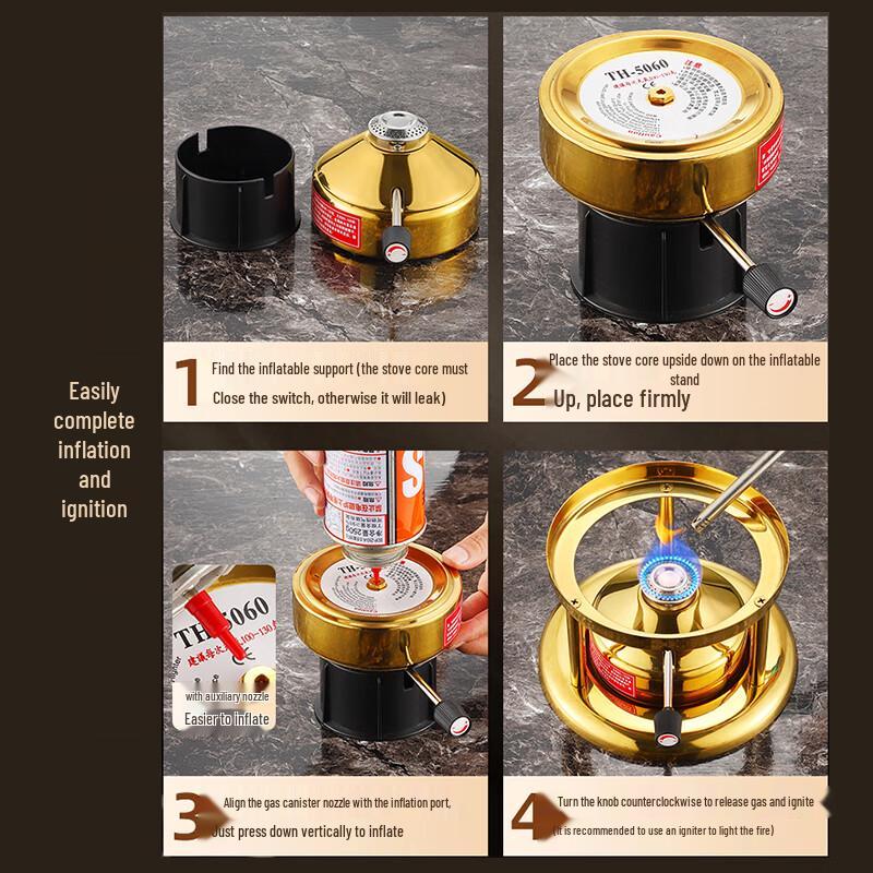 Ouluoti Adjustable Stainless Steel Mini Hotpot Gas Burner