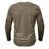 Herren Unifarbenes Henley-Shirt Langarm Lässig Knopfleiste Oberteil