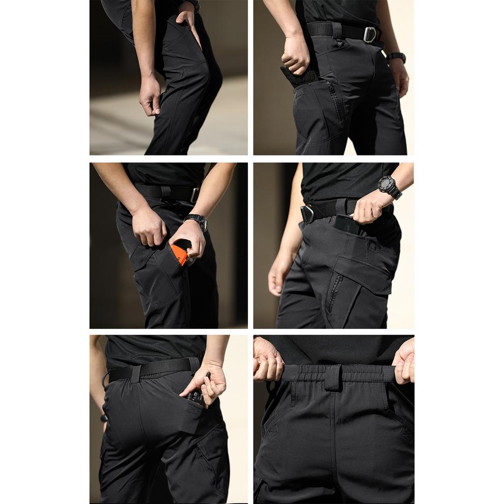 Herren Cargo-Hose Outdoor Mehrere Taschen Reißverschluss Leichter Strapazierfähiger Stretchstoff Hose