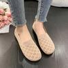 Summer Mesh Fabrics Breathable Flats Women Shoes Ventilate Lace Leisure Loafers Mom Shoes Comfort Casual Light Sneakers