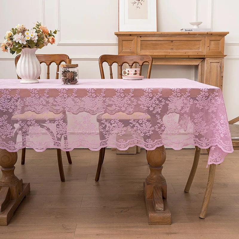 1pc Black Lace Tablecloth with Phoenix Tail Flower Embroidery for A Wedding, Suitable for Outdoor Parties and Home Decoration