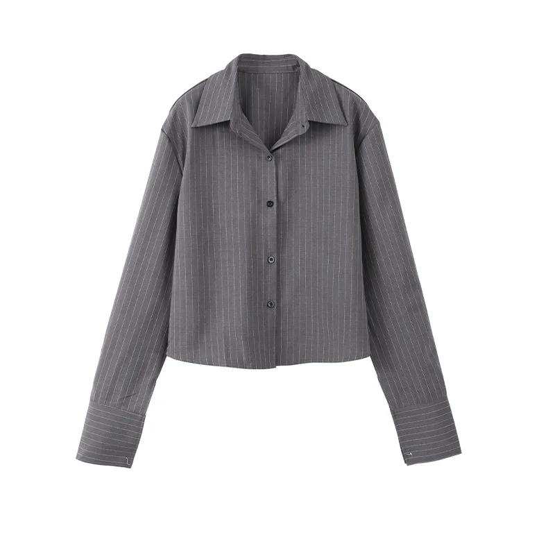 Elegant Striped Shirt Skirts Set Women's Slim Single Breasted Blouse Hip Package Short Skirt Suits Female Chic Outfits Vintage