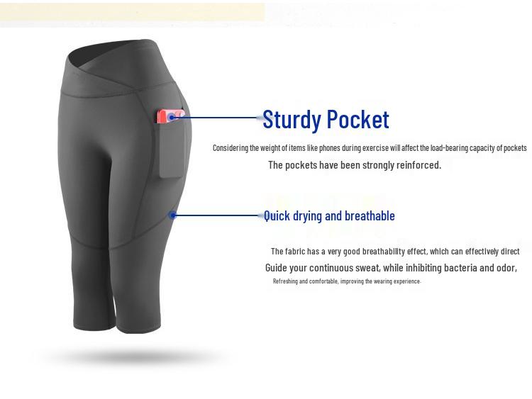 Women’s High-Waist Butt Lift Compression Yoga Shorts - Quick-Dry, Breathable, Elastic Fitness Pants (7-Point Length)