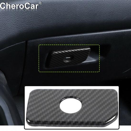 Carbon Fiber Copilot Dashboard Storage Box Handle Trim For Dodge Ram 1500 2018+