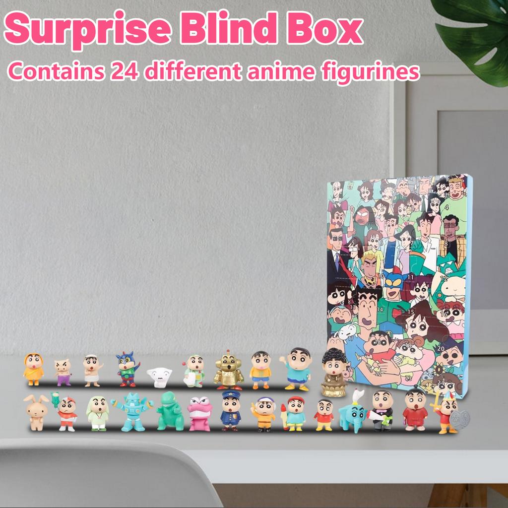 3D Stereo Airplane BoxBlind Box 24 Crayon Shinchan Accessories Halloween Countdown Calendar BlindBox