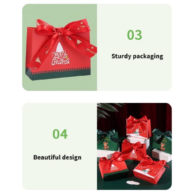 Set of 12 Christmas Holiday Gift Bags Paper Carriers for Christmas Party Favor Festival Christmas Paper Bags With Handle