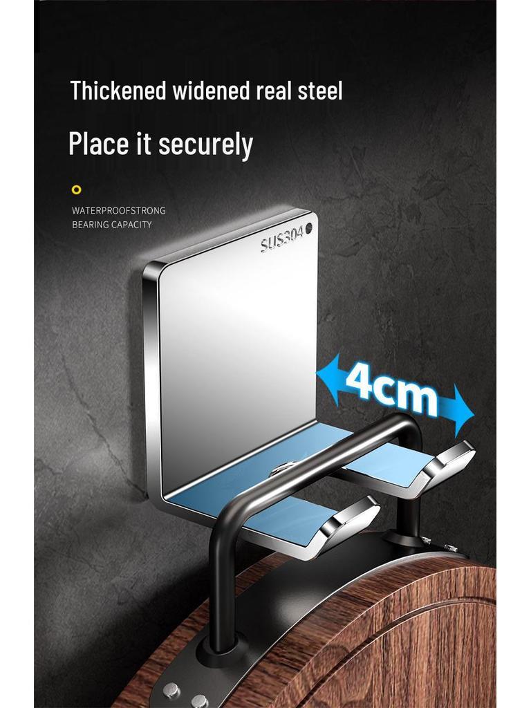 Wall-Mounted Cutting Board Holder with Heavy-Duty Load Bearing, No-Hook Installation