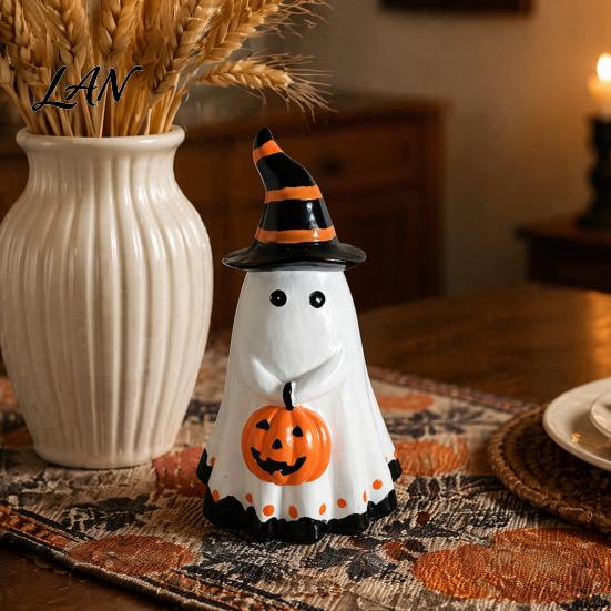 Halloween Gifts for Friends Ghost Ornament, Cute Tabletop Sculpture, Durable Resin Decorative Centerpiece Table Home Party Festive Shelf Ornaments