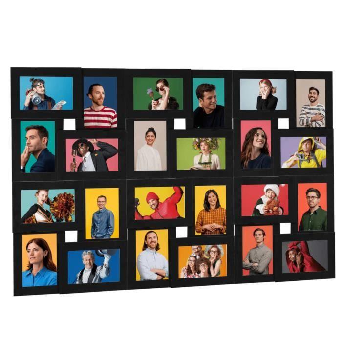 VidaXL Collage of Photo Frames for Photo of 24x (10x15cm) Black MDF