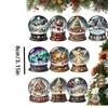 10-Piece Set 2D Flat Victorian Christmas Ball Ornaments Wooden Home Tree Decorations Thanksgiving Gifts Party Decoration Hanging Ornaments