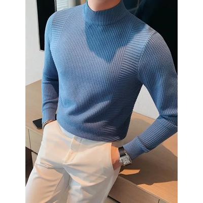 Autumn Men O-Neck Sweater Mens Thin Sweaters Casual Solid Color Warm Sweaters Men Knitted Pullover Man Winter Base Shirt