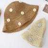 Summer Cute Flower Straw Hat For Women, Breathable Foldable Sunscreen Hat, Seaside Beach Hollow Fisherman'S Hollow Sun Hat