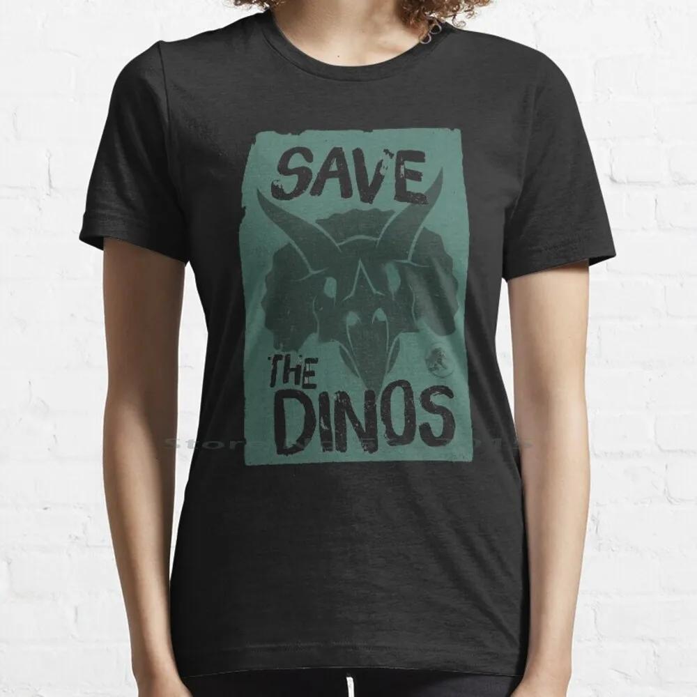 Worlldd Save The Dinos Distressed Poster T Shirt 100% Cotton Fifthsuntshirt 2020fifthsun Triceratops Save Dinos Distressed Short