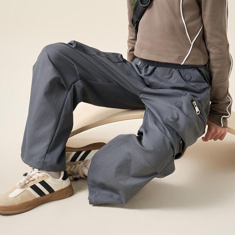 Girls' Korean Style Loose Straight Leg Cargo Pants