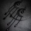 Alternative Bohemia Black Moon Solar System Water Droplet Tassel Dangle Earrings for Women Gothic Hallowmas Party Jewelry Gifts