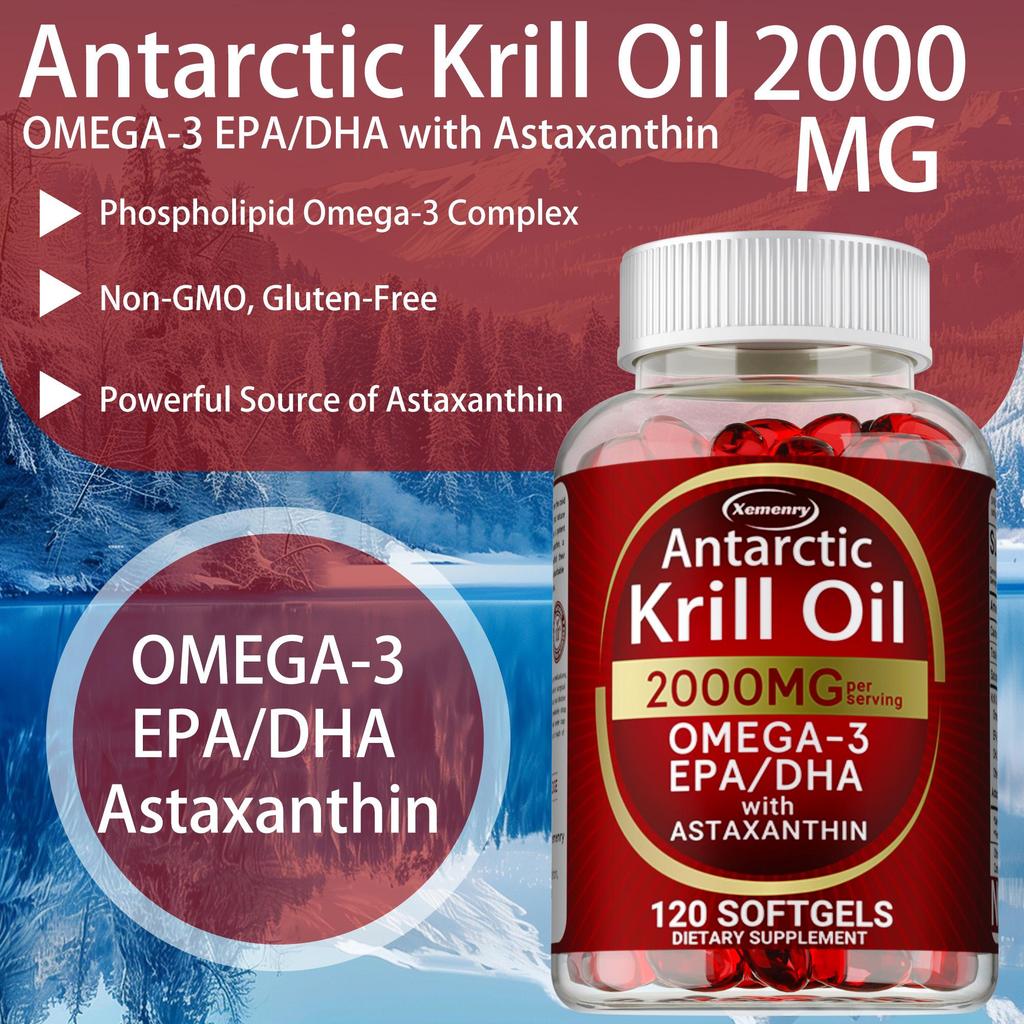 L'integratore di olio di krill antartico da 2000 mg aiuta a mantenere la salute del cuore, del cervello, delle articolazioni, della pelle e del sistema immunitario.
