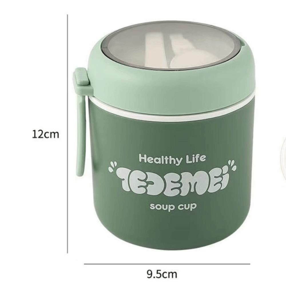 Portable Stainless Steel Lunch Box Leak-Proof Thermal Soup Container Vacuum Cup  Office Lunch