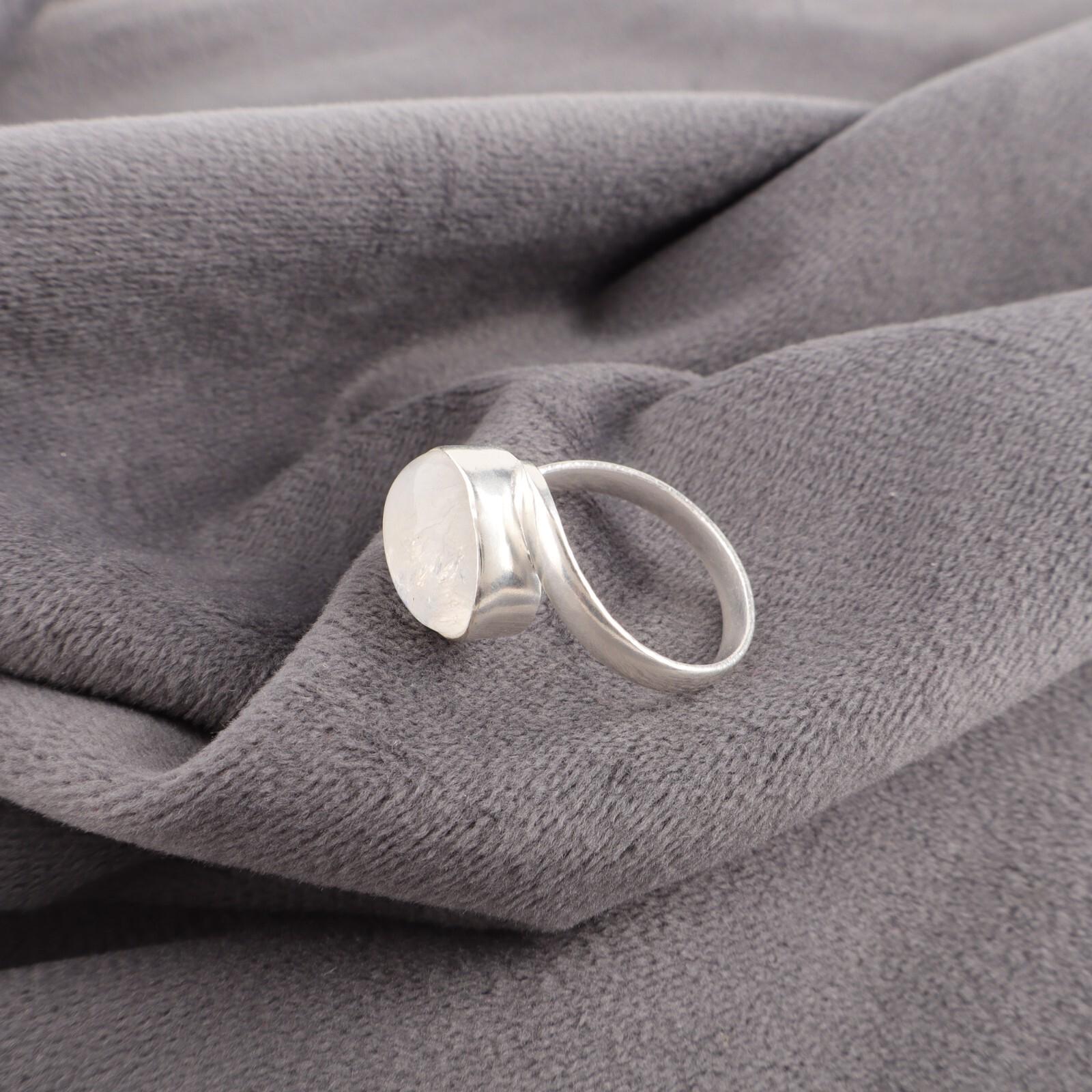 

Кольцо с радужным лунным камнем, ювелирное изделие из стерлингового серебра 925 пробы, подарок на День матери RR-53-42 13