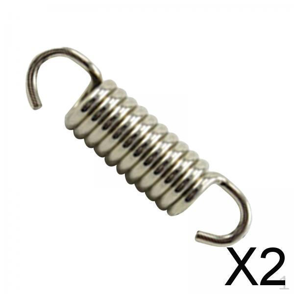 

2xMotorcycle Exhaust Pipe Spring Accessory 304 Stainless Steel 43mm Argent Straight
