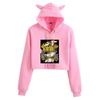 Attack on Titan Women's Cropped Hoodie with Cat Ears - Mikasa & Eren Wings of Freedom Anime Merchandise