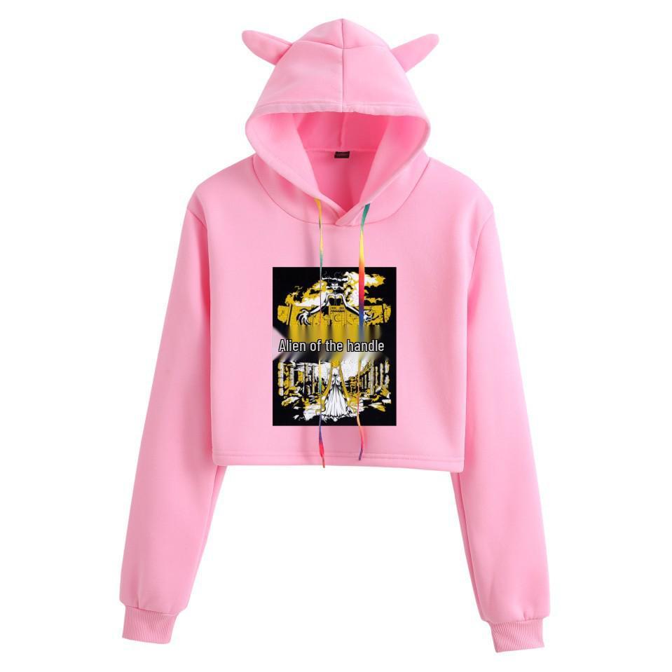 Attack on Titan Women's Cropped Hoodie with Cat Ears - Mikasa & Eren Wings of Freedom Anime Merchandise
