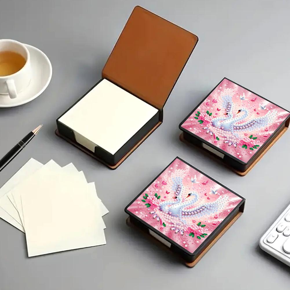 PU DIY 5D Diamond Painting Note Box with 160 Sheets Cube Note Box Mosaic Craft Set for Office Accessories Desk Office Workplace