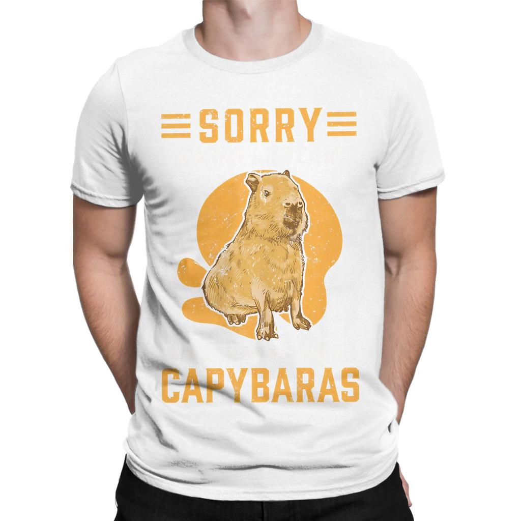 Capybara Distracted South American Capybara Funny 100 Cotton TShirt Capybara Tops Tees For Unisex