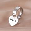 Punk Women Stainless Steel Rings Custom Name Ring Personalized Engraved Love Heart Pendant Ring Geometry Jewelry Christmas Gifts