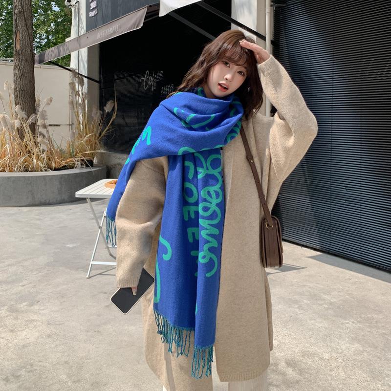 Scarf Women's New Winter Shawl Outer Wear Fashionable High End Imitation Cashmere Thickened Warm Mother's Scarf