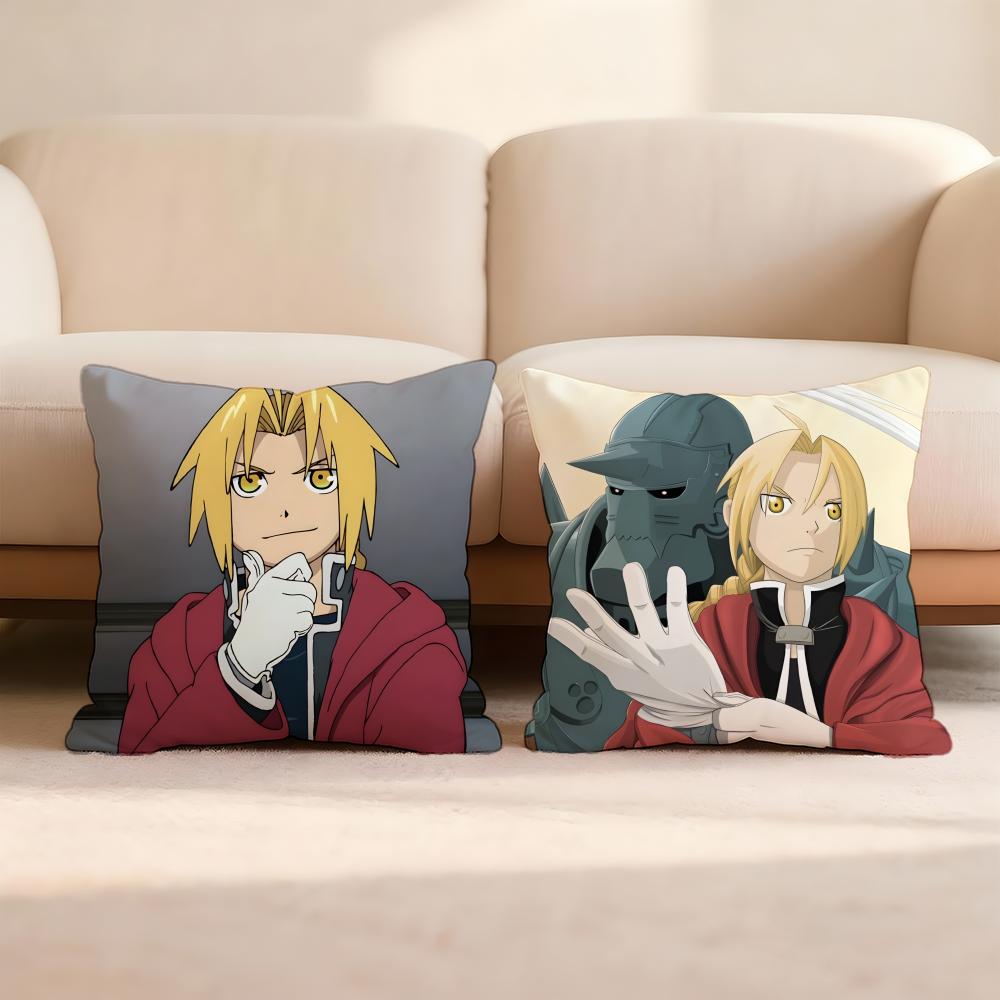 F-ULLMETAL Anime A-ALCHEMIST Cushion Cover Home & Car Multi-Scene Pillow Cover - Reversible, Soft & Durable for Daily Use