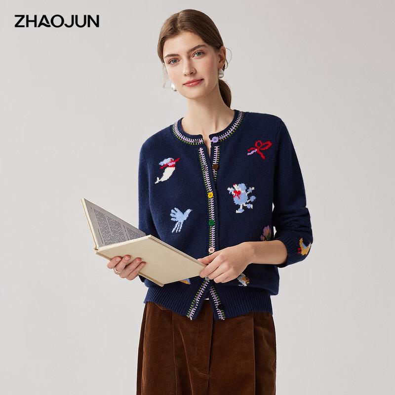 Zhaojun Women's Thickened 100% Cashmere Cardigan