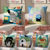 Hand-Drawn Cute And Soothing Cat Paintings Cushion Cover Linen Pillowcase Cover Soft Decor For Sofa Home Room
