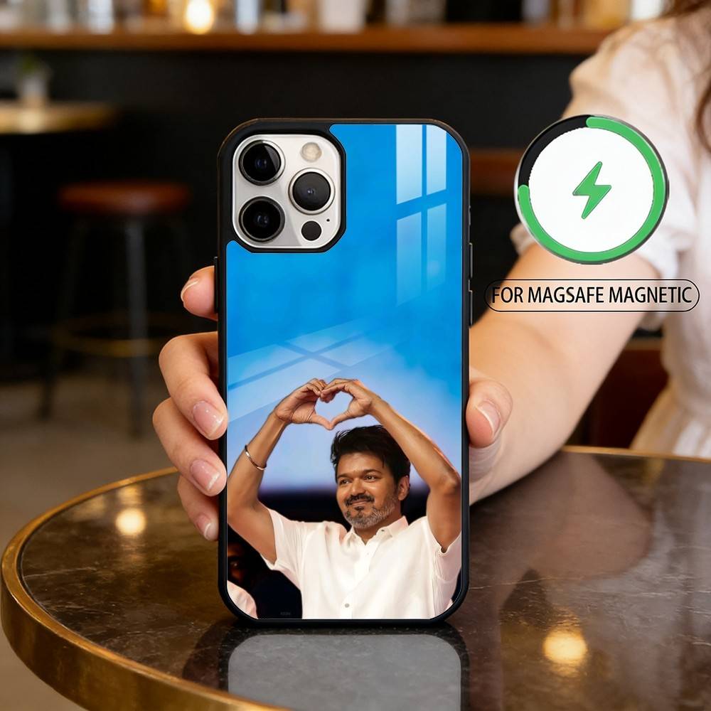 Actor ThalaPathy V-Vijay Phone Case For iPhone17,16,15,14,13,12,11 Plus,Pro Max Magnetic For Magsafe Wireless Charging