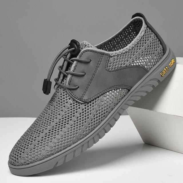 Sommar Andningsbara Mesh Herr Sneakers Mode Nya Ihåliga Casual Skor Män Stor Storlek Lätta Sandaler Zapatos De Hombre