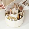 360° Rotating Makeup Organizer - 1pc Plastic Cosmetic Storage with 5 Compartments - Multi-Functional Holder for Brushes Storage