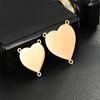 10Pcs/lot Stainless Steel 3 Holes Heart Blank Charm For Necklace Pendants DIY Customize Making Accessories