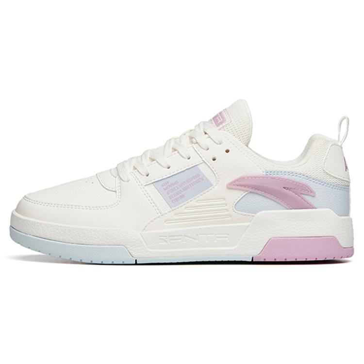 New Anta Life Collection Slip Resistant Low Top Skateboard Shoes Women's White Purple 922138005-4