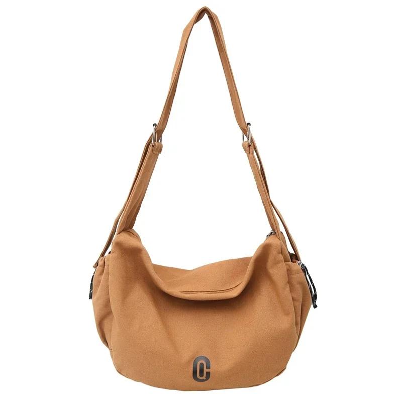 

Новая однотонная холщовая сумка через плечо на молнии, универсальная большая вместительная сумка для поездок на работу, горячая распродажа, повседневная сумка через плечо для женщин