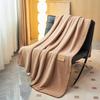 2026 New Solid Color Simple Camel Wool Shell Edge Blanket Nap Sofa Cover Blanket Double Four Seasons Blanket