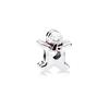 Pandora Sweet Gingerbread Man Christmas Scarf with Translucent Red Enamel Pendant Women's Silver 792002EN07