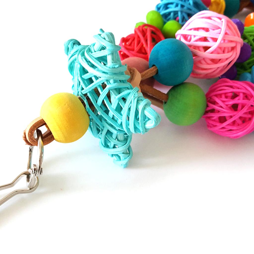 Bird Chewing Toy Parrot Toys Colorful Rattan Balls for Small and Medium Parrots